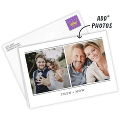 Personalized Black Lines on White Photo Card