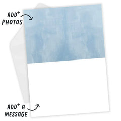 Personalized Born to Be Loved Blue New Baby Photo Card