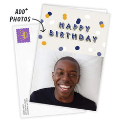 Personalized Happy Birthday Confetti Photo Card