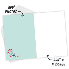 Personalized Flower Heart Mother's Day Photo Card