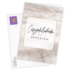 Personalized Gold Accents on Marble Card