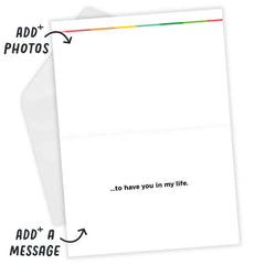 Personalized Lucky Me Rainbow Stripes Photo Card