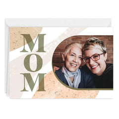 Personalized Mom Lettering and Waves Photo Card