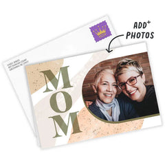 Personalized Mom Lettering and Waves Photo Card