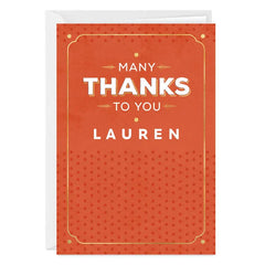 Personalized Many Thanks to You Thank-You Card
