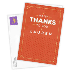 Personalized Many Thanks to You Thank-You Card