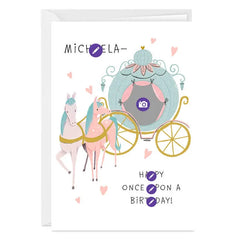 Personalized Princess Theme Photo Card for Kid