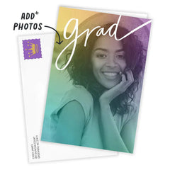 Personalized Rainbow Ombré Graduation Photo Card