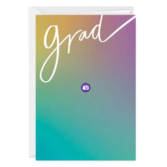 Personalized Rainbow Ombré Graduation Photo Card