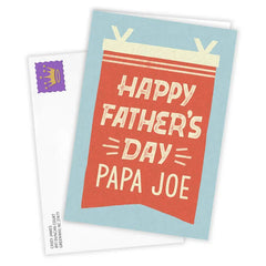 Personalized Red and White Pennant Father’s Day Card