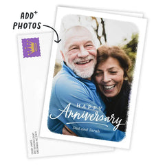 Personalized White Frame Anniversary Photo Card