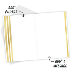 Personalized White Frame Anniversary Photo Card