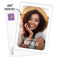 Personalized White Outline Any Occasion Photo Card