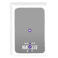 Personalized White Outline Any Occasion Photo Card