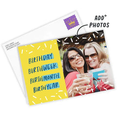 Personalized Celebration Confetti Birthday Photo Card
