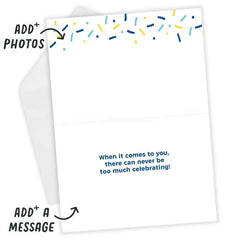 Personalized Celebration Confetti Birthday Photo Card