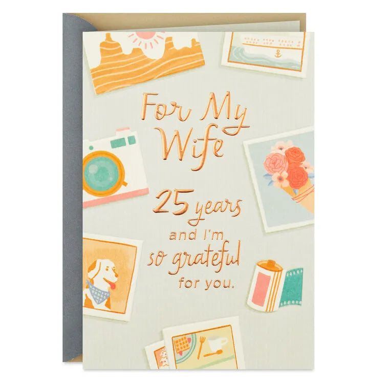 So Grateful for You 25th Anniversary Card for Wife