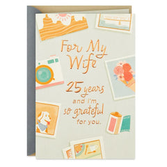 So Grateful for You 25th Anniversary Card for Wife
