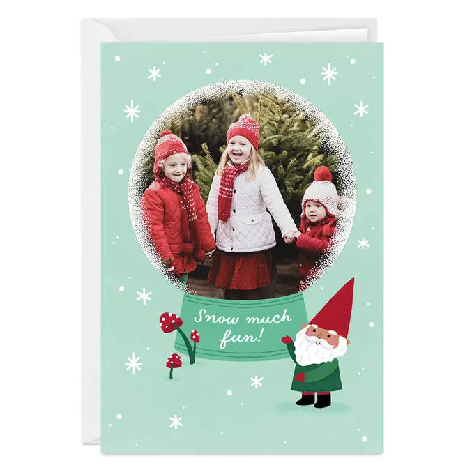 Snow Much Fun Snow Globe Custom Holiday Card