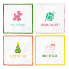 Piece of Cake Assorted Fabric Beverage Napkins, Set of 4