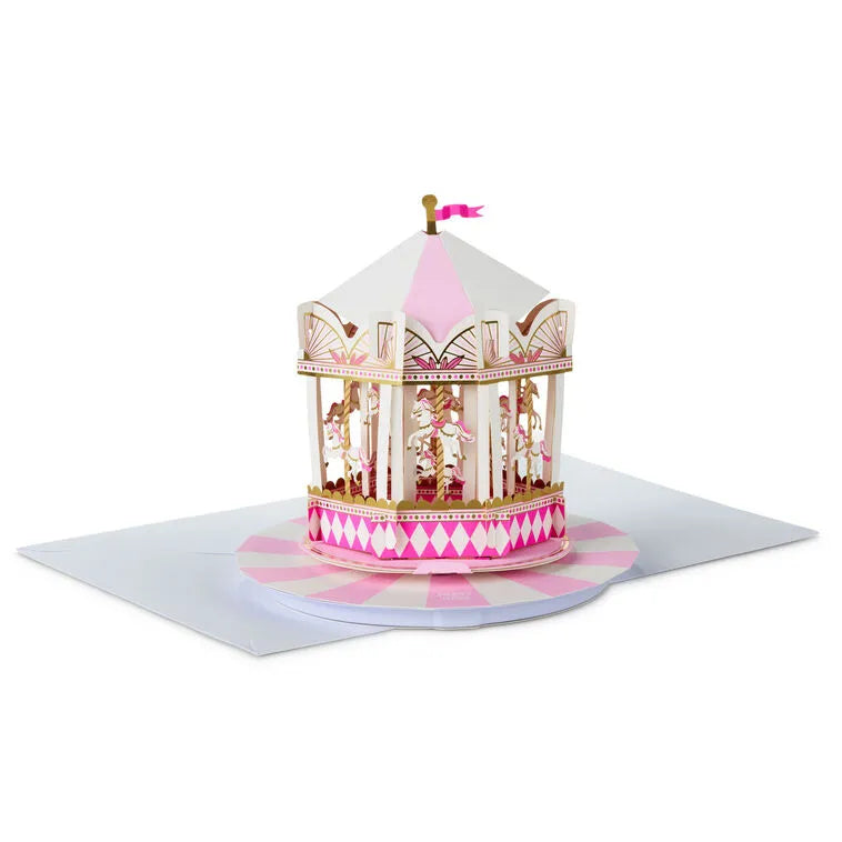 Carousel Ride Musical 3D Pop-Up Birthday Card With Motion