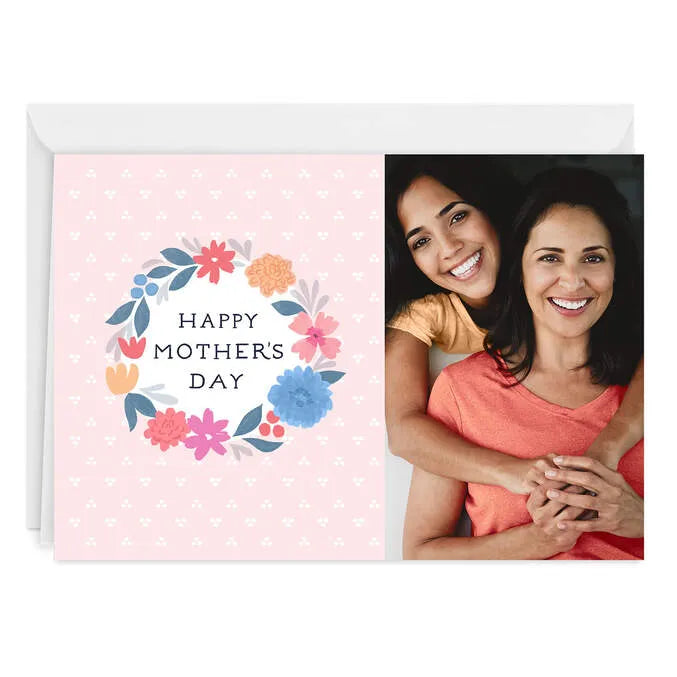 Sweet Floral Wreath Custom Mother's Day Card