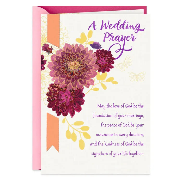 A Prayer for Love and Happiness Always Religious Wedding Card