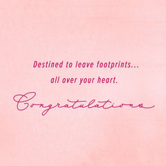 Footprints on Your Heart New Baby Girl Card