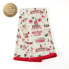 Hallmark + Disney Holiday Ever After Zrike Brands Tea Towel, 18x28