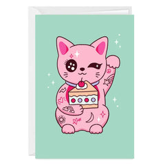 Pink Kawaii Cat Custom Card