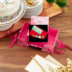 Pink Paisley Flowers Gift Card Holder Pop-Up Box