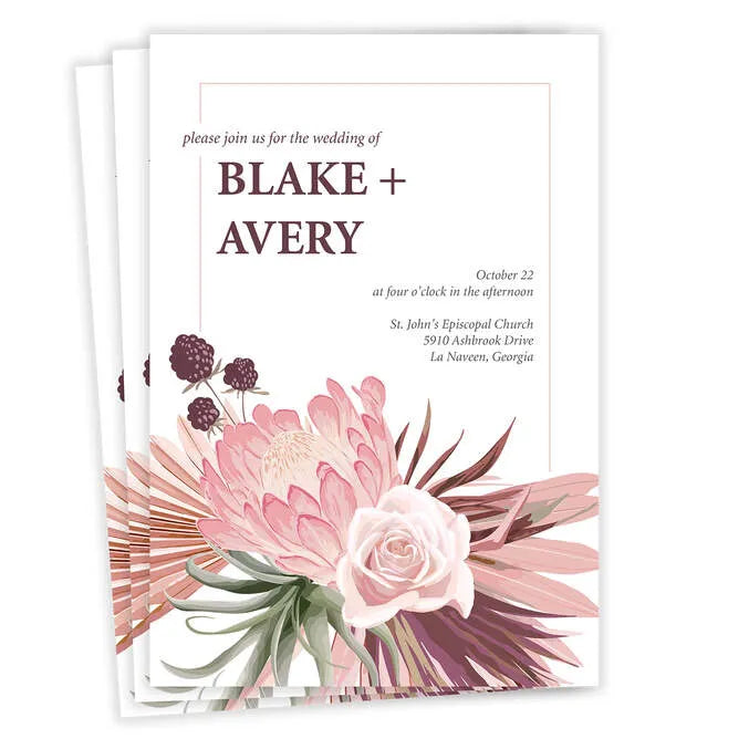 Luxe Garden Flat Wedding Invitation