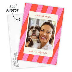 Merry and Bright Peppermint Flat Christmas Photo Card