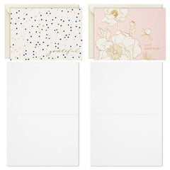Navy, Blush and Gold Assorted Blank Notes in Designed Box, Pack of 24