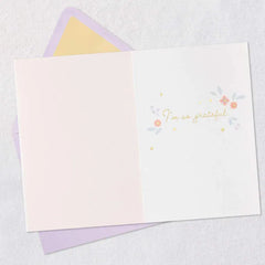 Pink and Purple Flowers So Grateful Thank-You Card