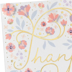 Pink and Purple Flowers So Grateful Thank-You Card
