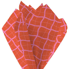 Wavy Pink Plaid on Red Tissue Paper Wrapping Kit