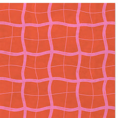 Wavy Pink Plaid on Red Tissue Paper Wrapping Kit