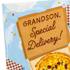 Pizza Our Hearts Birthday Card for Grandson