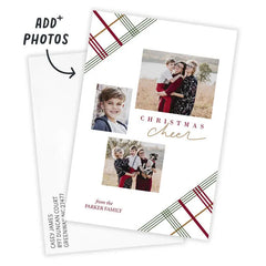 Plaid Cheer Flat Christmas Photo Card