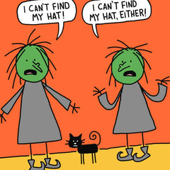 Pointy Witch Hats Funny Halloween Card