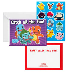 Pokémon Fun Assorted Valentine's Day Cards With Stickers, Pack of 24
