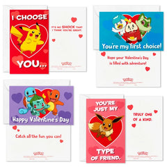 Pokémon Full of Adventure Kids Classroom Valentines Set With Cards and Light-Up Mailbox With Sound