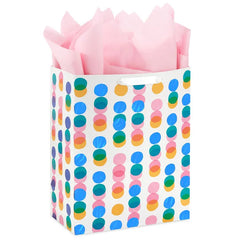 13" Falling Rows of Dots Large Gift Bag With Tissue Paper