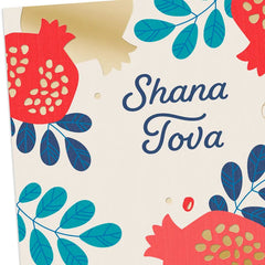 Red and Gold Pomegranates Rosh Hashanah Cards, Pack of 6