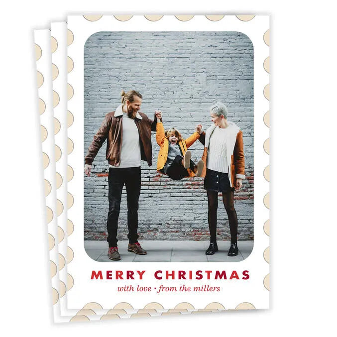 Postage Stamp Flat Christmas Photo Card