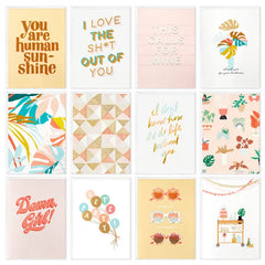 Soft Pastel Modern Wishes Booklet of Cards, Pack of 12
