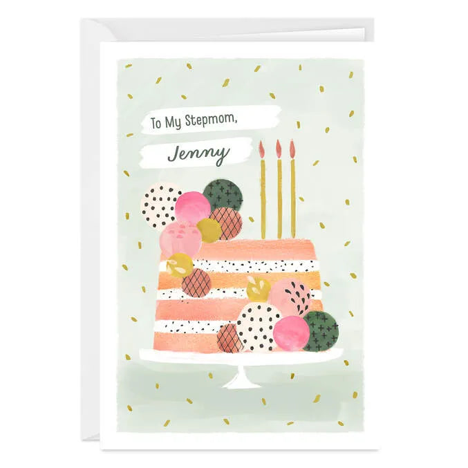 Pretty Pink Cake Custom Birthday Card