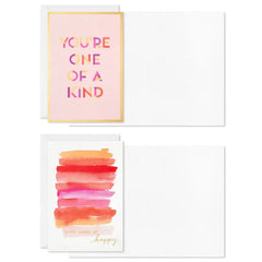 Pretty Pink and Gold Boxed Blank Cards Assortment, Pack of 12