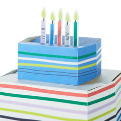 Playful Blue Cake 3D Pop-Up Birthday Card for Kids